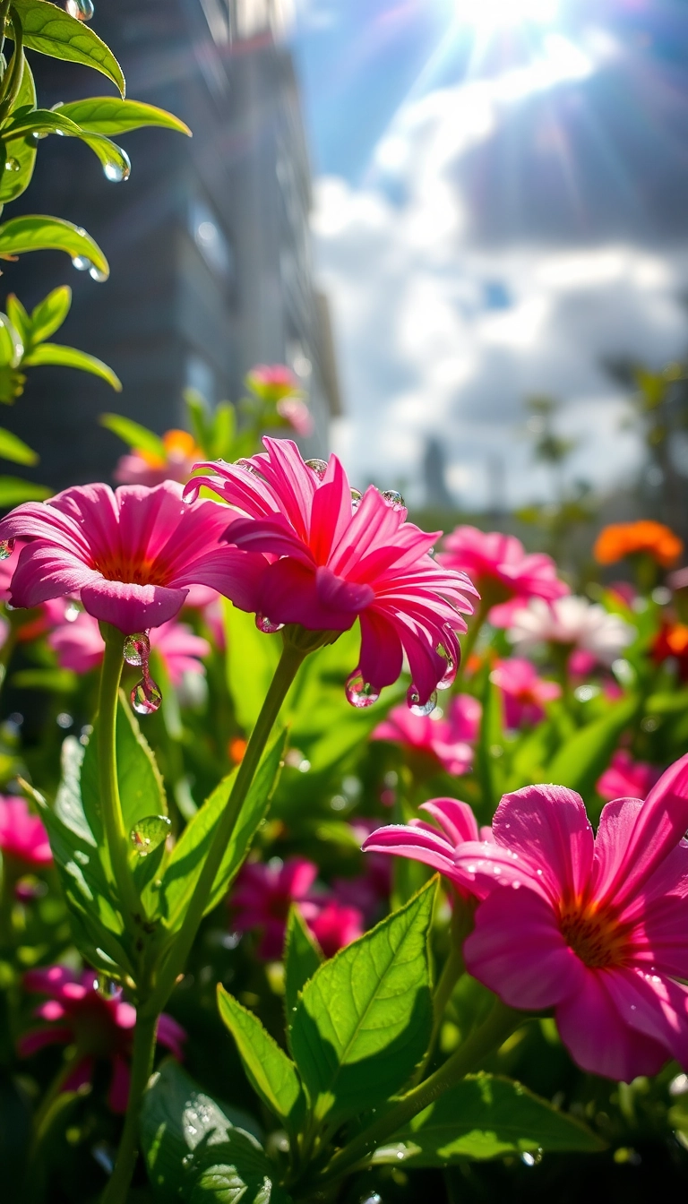 Best Spring Rain Garden Phone Appealing Wallpaper